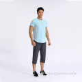 Casual Men Sport Longline Curved Hem T πουκάμισο